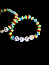 Load image into Gallery viewer, Rainbow Bead Kid Bracelet, Toddler Bracelet, Custom Name Rainbow Bead Stackable Kids Bracelet Girls, Unique Word Bracelet, Custom Toddler
