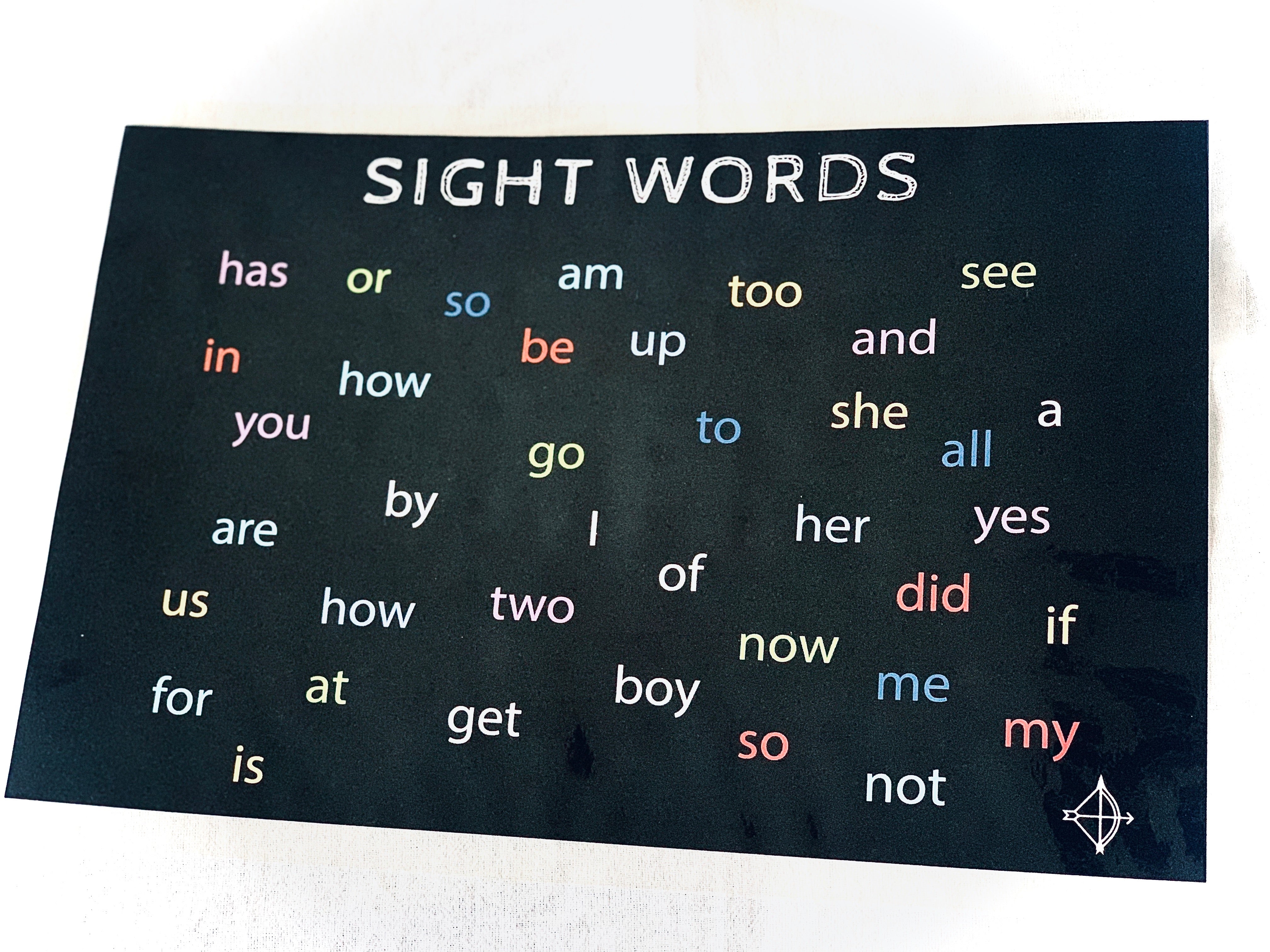 Sight Words for Kindergarden, Preschool Placemat - Word Warriors