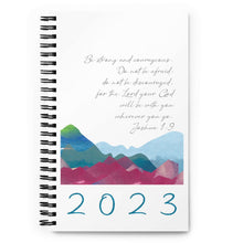 Load image into Gallery viewer, 2023 Be Strong &amp; Courageous Journal, Joshua 1:9 Spiral notebook, Word Warriors Prayer Journal
